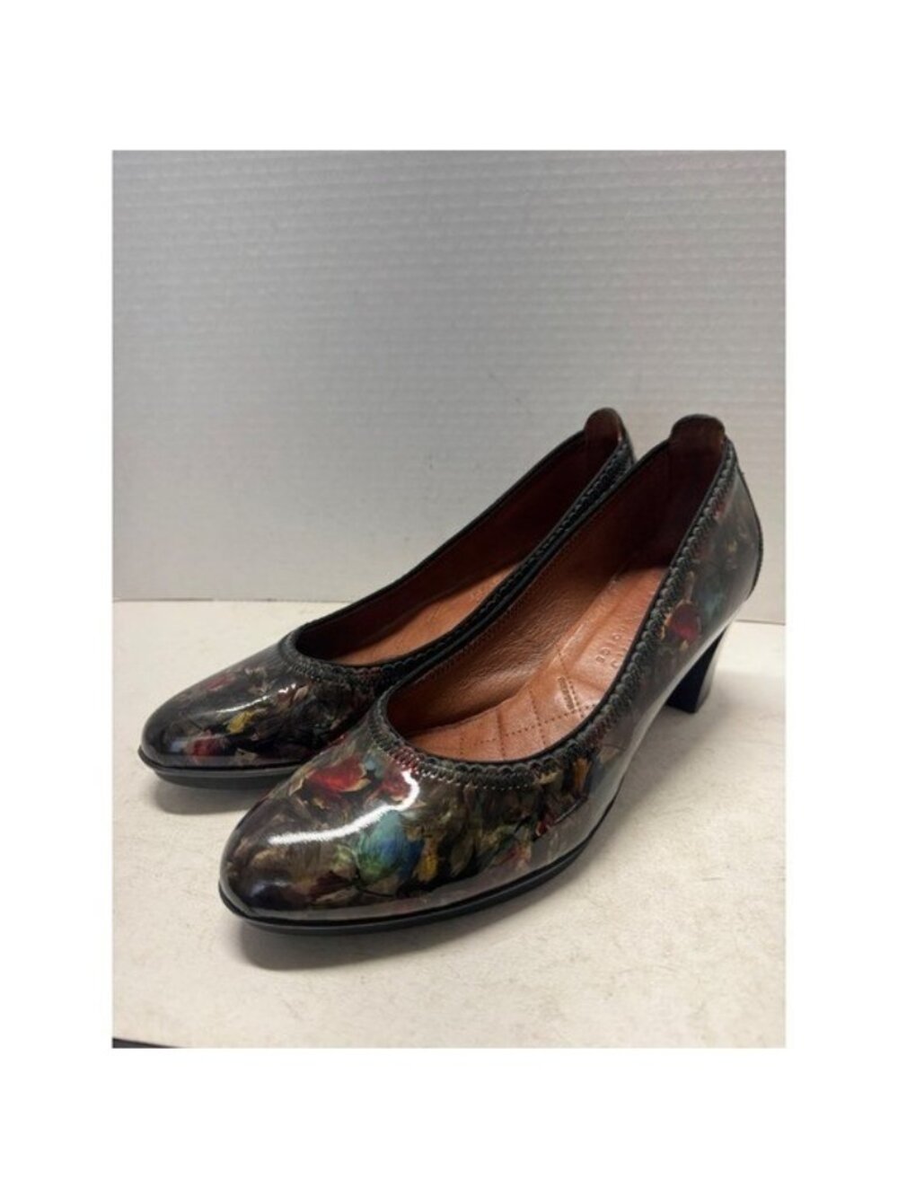 Hispanitas Joy Is A Choice Multi Color Floral Leather Block Heel Pumps 41 10.5